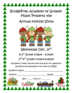 Holiday Show on Wednesday!